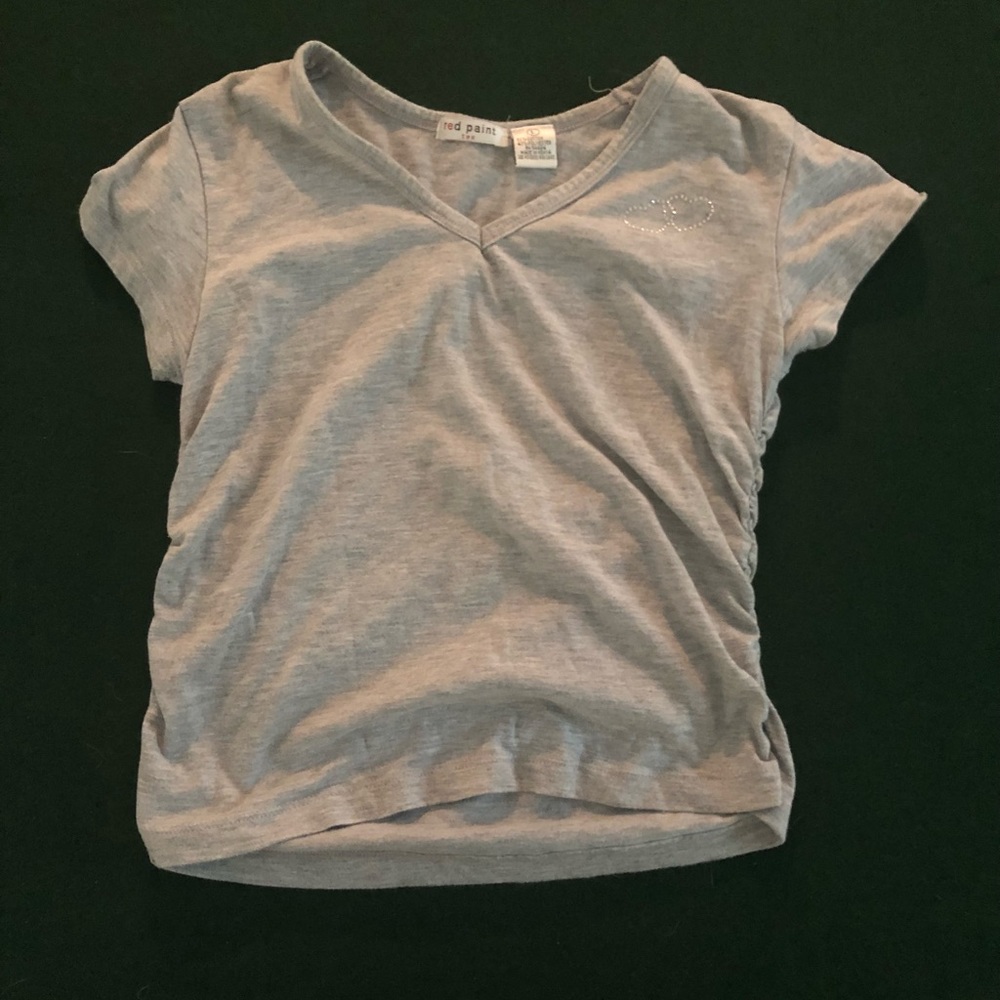 Red Paint Girls V-neck Top